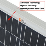 MEGA 200 PRO | 200 Watt 24 Volt Solar Panel | Premium 24V Off-Grid Solar Panel for RVs, Trailers, Cabins | 25-Year Output Warranty