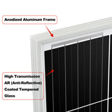 MEGA 200 ONYX | 200 Watt Solar Panel | Premier 12V Off-Grid Solar Panel for RVs Cabins, Boats | 25-Year Output Warranty