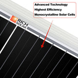 MEGA 200 ONYX | 200 Watt Solar Panel | Premier 12V Off-Grid Solar Panel for RVs Cabins, Boats | 25-Year Output Warranty