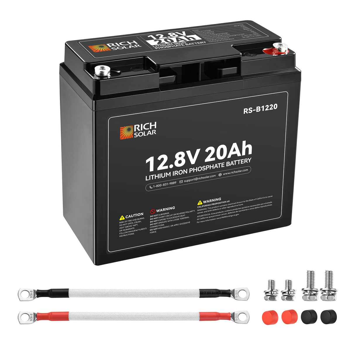 12V 20Ah LiFePO₄ Battery | 256Wh Lithium Battery, 3,000+ Cycles | for RV, Solar, Off-Grid, Marine & Backup