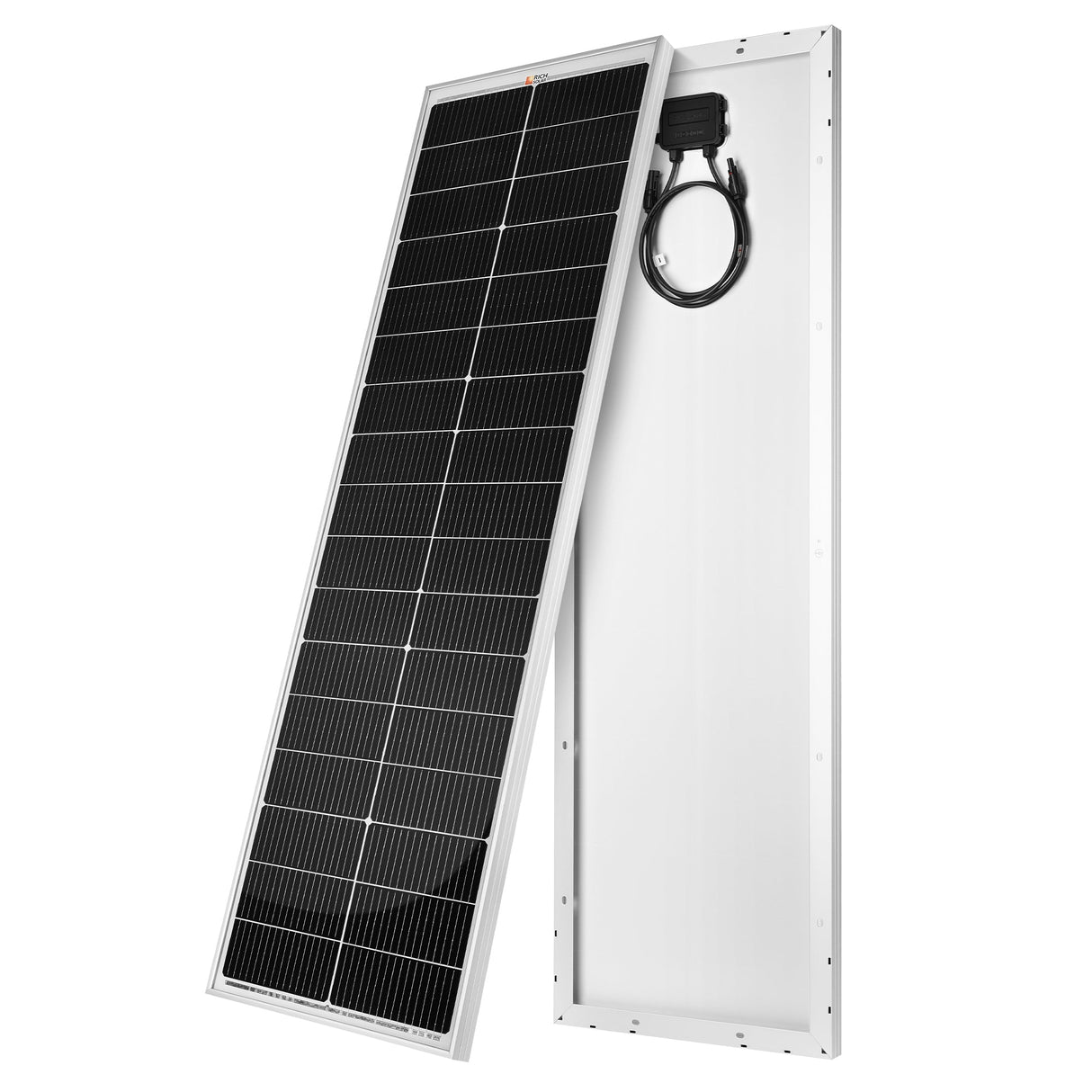 MEGA 100 SLIM | 100 Watt Slim Solar Panel | Compact 12V Off-Grid Narrow Solar Panel for Vans, Overlanders, Boats | 25-Year Output Warranty