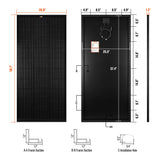 MEGA 200 ONYX | 200 Watt Solar Panel | Premier 12V Off-Grid Solar Panel for RVs Cabins, Boats | 25-Year Output Warranty