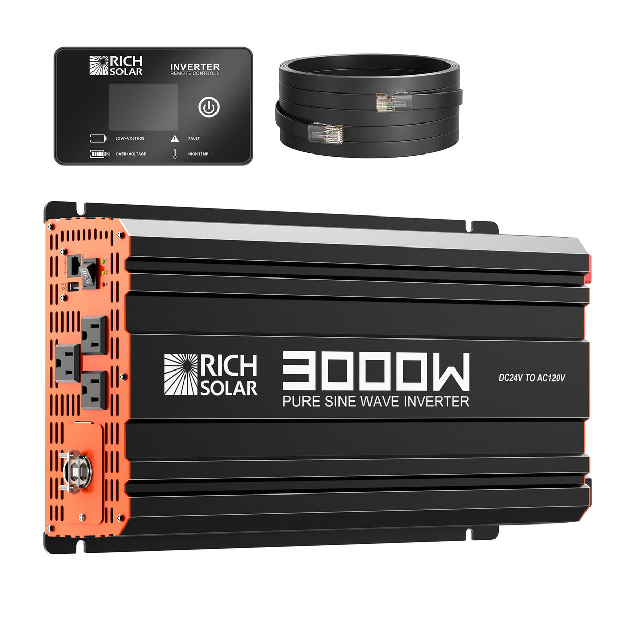 NOVA PURE MAX 3K | 3000 Watt (3kW) 24 Volt Industrial Pure Sine Wave Inverter | Premier 3000W 24V Off-Grid Inverter for RVs, Trailers, Campers, Vans, Trucks, Overlanders, Boats | #1 Ranked 24V Pure Sine Wave Inverter