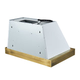 FORNO Vittorio 36" 600 CFM Wall Mount Range Hood in White and Antique Brass Trim with Remote Control, FRHWM5078-36WHT