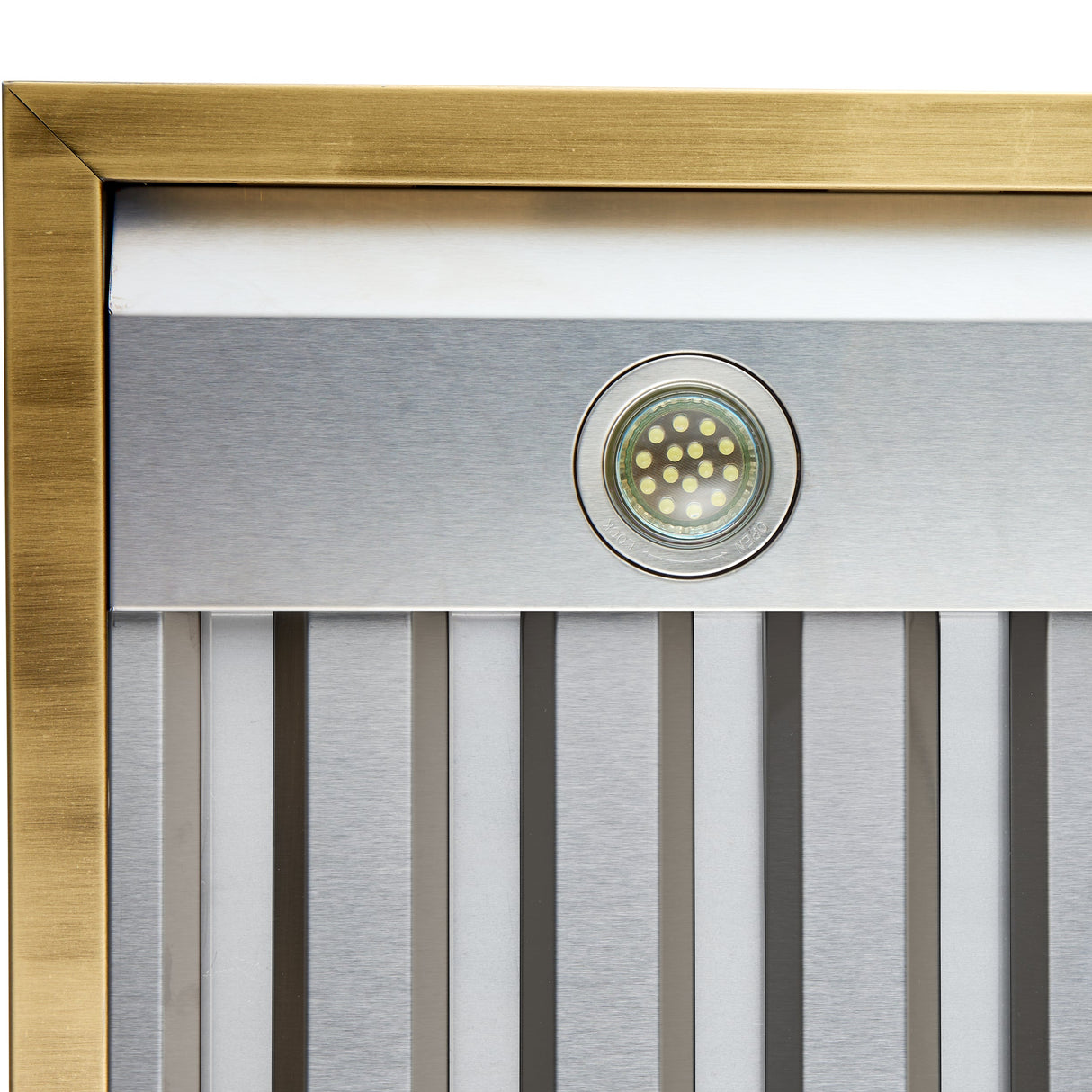 FORNO Vittorio 36" 600 CFM Wall Mount Range Hood in White and Antique Brass Trim with Remote Control, FRHWM5078-36WHT