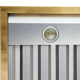 FORNO Vittorio 36" 600 CFM Wall Mount Range Hood in White and Antique Brass Trim with Remote Control, FRHWM5078-36WHT