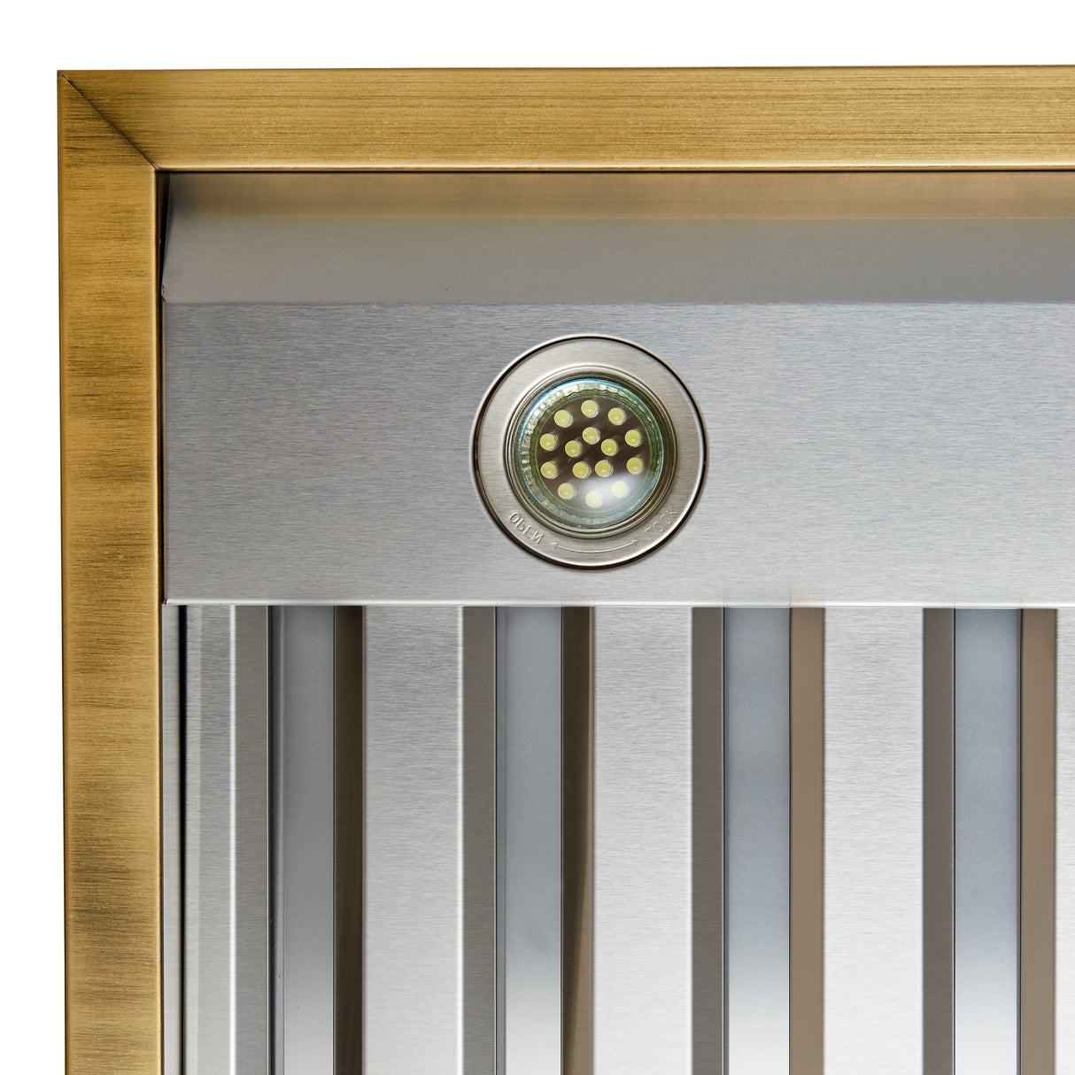 FORNO Vittorio 48" 600 CFM Wall Mount Range Hood in Black and Antique Brass Trim with Remote Control, FRHWM5078-48BLK