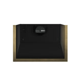 FORNO Vittorio 36" 600 CFM Wall Mount Range Hood in Black and Antique Brass Trim with Remote Control, FRHWM5078-36BLK