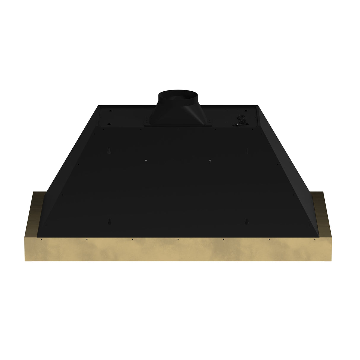 FORNO Vittorio 48" 600 CFM Wall Mount Range Hood in Black and Antique Brass Trim with Remote Control, FRHWM5078-48BLK