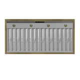 FORNO Vittorio 48" 600 CFM Wall Mount Range Hood in Black and Antique Brass Trim with Remote Control, FRHWM5078-48BLK