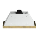 FORNO Vittorio 48" 600 CFM Wall Mount Range Hood in White and Antique Brass Trim with Remote Control, FRHWM5078-48WHT