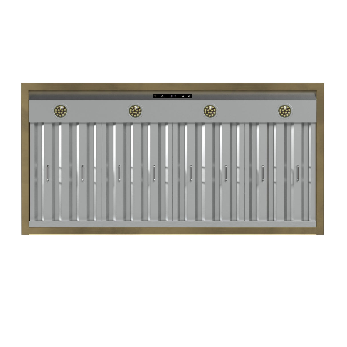 FORNO Vittorio 48" 600 CFM Wall Mount Range Hood in White and Antique Brass Trim with Remote Control, FRHWM5078-48WHT