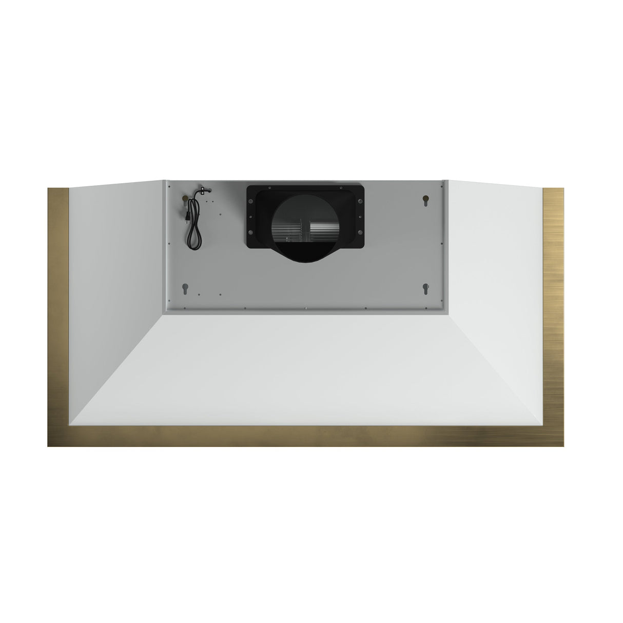 FORNO Vittorio 48" 600 CFM Wall Mount Range Hood in White and Antique Brass Trim with Remote Control, FRHWM5078-48WHT
