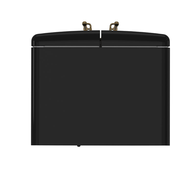 FORNO Espresso Luigi 33" 18 cu. ft. French Door Refrigerator in Black with Antique Brass Handles, FFFFD1791-33BLK