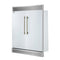 FORNO Maderno 60" 27.2 cu.ft. Convertible Refrigerator and Freezer with Grill Trim Kit in White with Antique Brass Handles, FFFFD1722-60SG-WHT