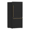 FORNO Espresso Milano 31" 17.2 cu. ft. Right Swing Refrigerator and Bottom Freezer in Black with Antique Brass Handles, FFFFD1785-31BLK