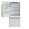 FORNO Espresso Milano 31" 17.2 cu. ft. Left Swing Refrigerator and Bottom Freezer with Ice Maker in White and Antique Brass Handles, FFFFD1786-31WHT