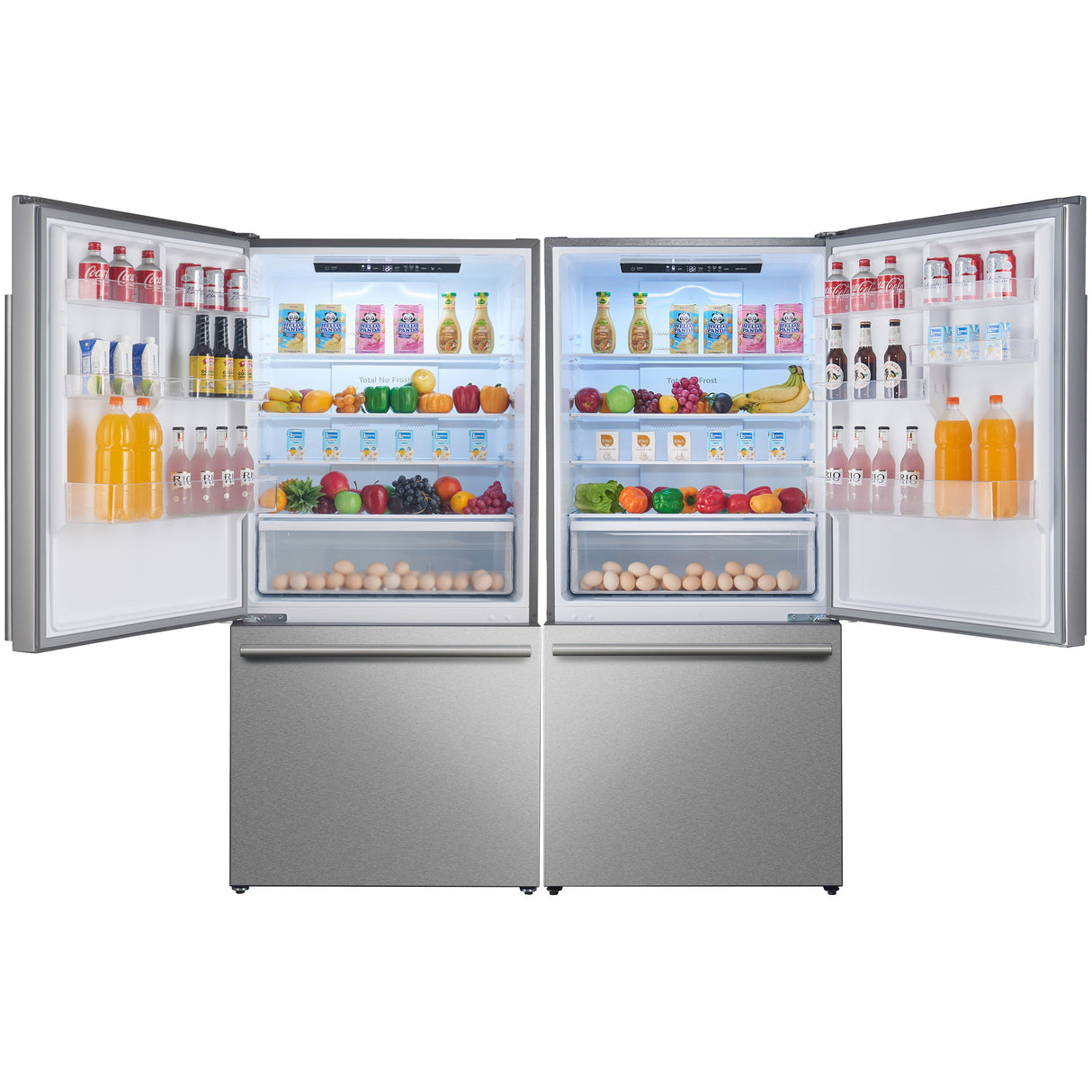 FORNO Espresso Milano 62" 34.4 cu. ft. Side-By-Side Refrigerator with Ice Maker in Stainless Steel, FFFFD1787-60S