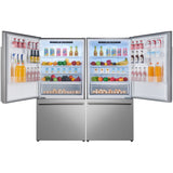 FORNO Espresso Milano 62" 34.4 cu. ft. Side-By-Side Refrigerator with Ice Maker in Stainless Steel, FFFFD1787-60S