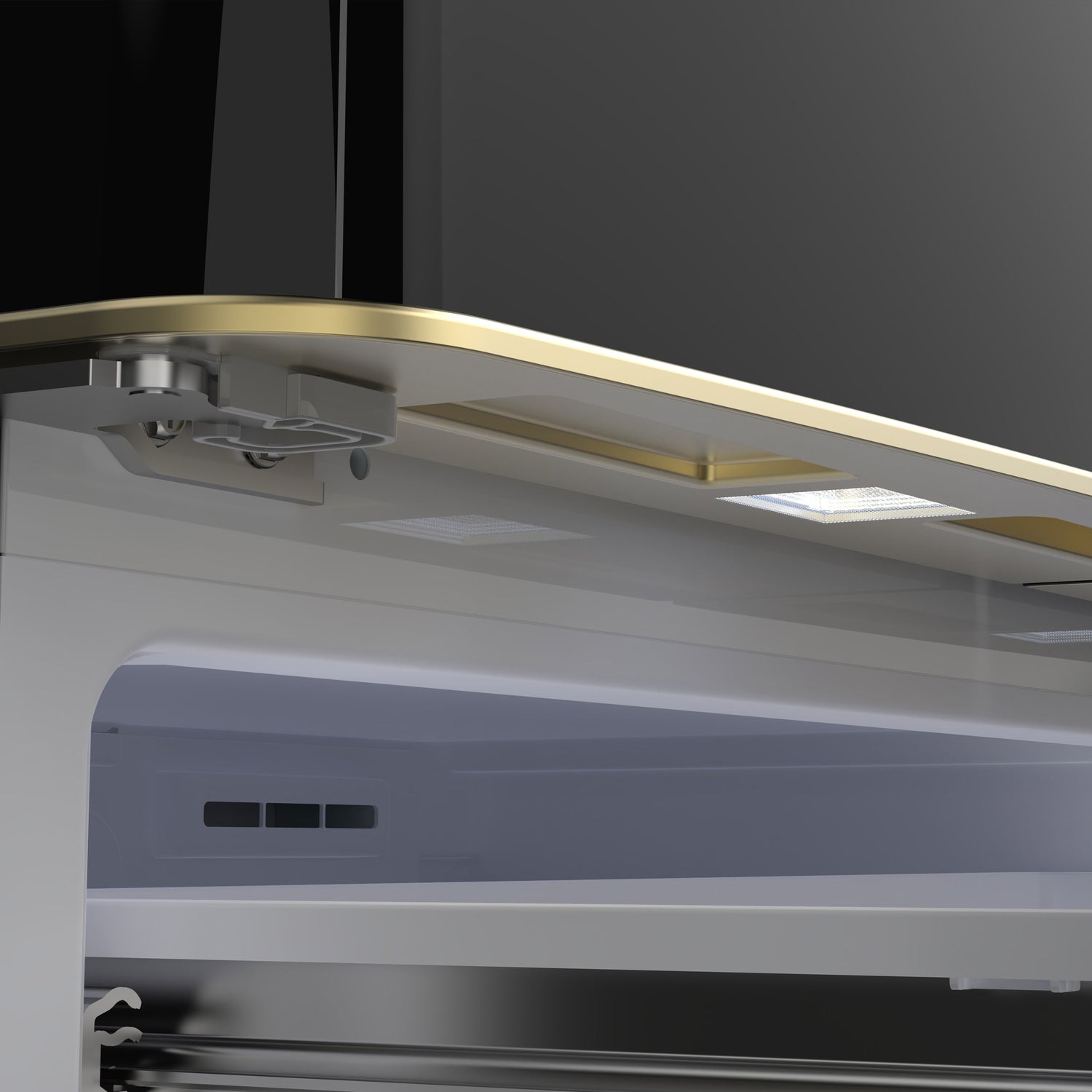 FORNO Espresso Luigi 33" 18 cu. ft. French Door Refrigerator in Black with Antique Brass Handles, FFFFD1791-33BLK