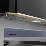 FORNO Espresso Luigi 33" 18 cu. ft. French Door Refrigerator in Black with Antique Brass Handles, FFFFD1791-33BLK