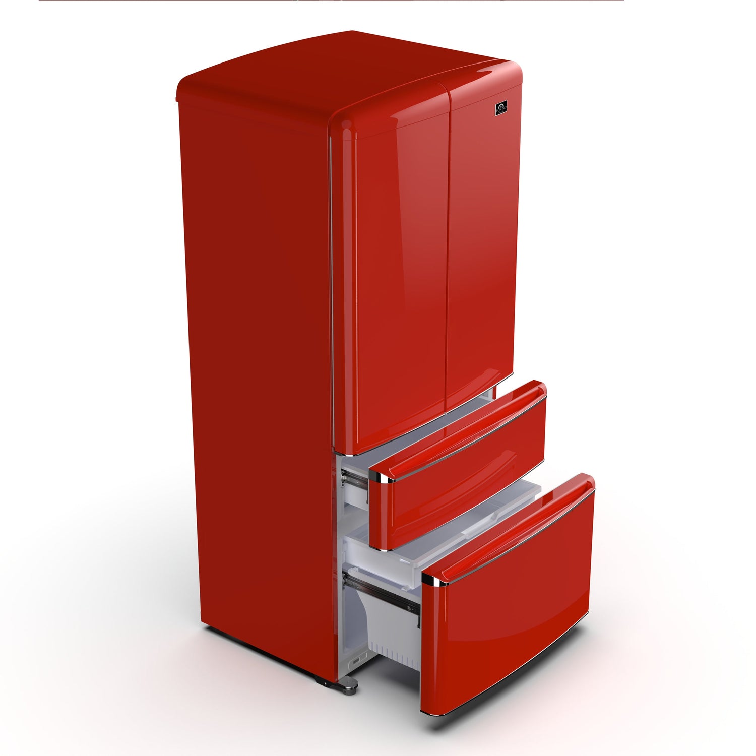 FORNO Espresso Luigi 33" 18 cu. ft. French Door Refrigerator in Red, FFFFD1791-33RED