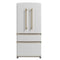 FORNO Espresso Luigi 33" 18 cu. ft. French Door Refrigerator in White with Antique Brass Handles, FFFFD1791-33WHT