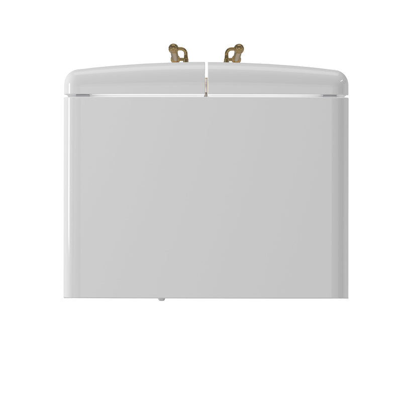 FORNO Espresso Luigi 33" 18 cu. ft. French Door Refrigerator in White with Antique Brass Handles, FFFFD1791-33WHT