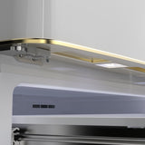 FORNO Espresso Luigi 33" 18 cu. ft. French Door Refrigerator in White with Antique Brass Handles, FFFFD1791-33WHT