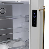 FORNO Espresso Luigi 33" 18 cu. ft. French Door Refrigerator in White with Antique Brass Handles, FFFFD1791-33WHT