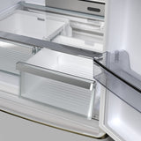 FORNO Espresso Luigi 33" 18 cu. ft. French Door Refrigerator in White with Antique Brass Handles, FFFFD1791-33WHT