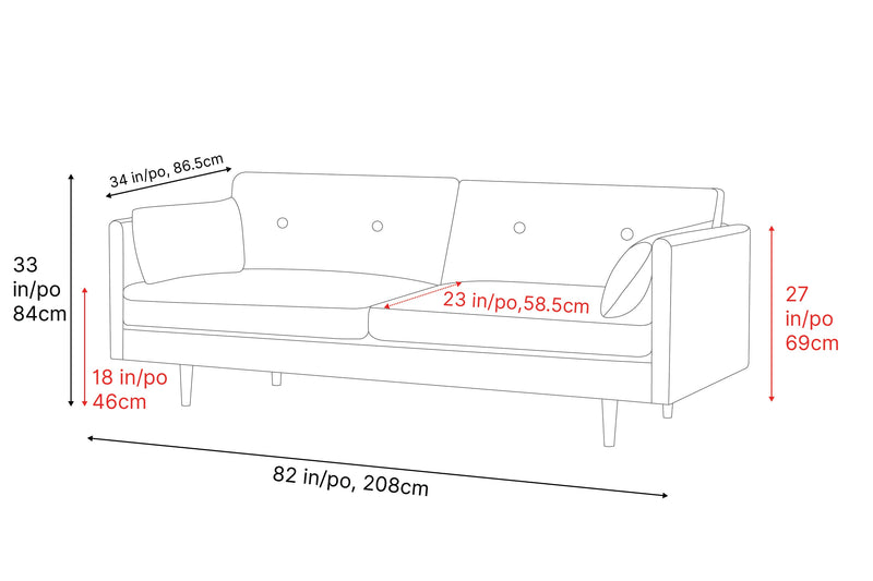 Valencia Riga Modern Fabric Sofa, Grey