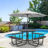 46" Round Picnic Tables With Umbrella Hole