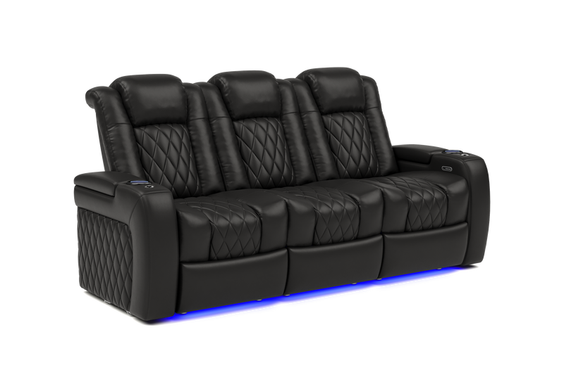 Valencia 2025 New Tuscany Leather Home Theater Seating Set of 3, Midnight Black