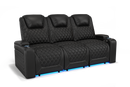 Valencia 2025 New Oslo Leather Home Theater Seating Set of 3, Midnight Black