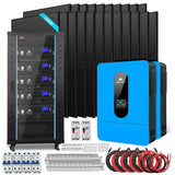Off Grid Solar Kit 13000W 48VDC 120V/240KWH LiV LifePo4 25.6KWH Lithium Battery 22 X 450 Watts Solar Panels SGR-13K25E