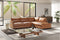 Valencia Serena Leather 2-Piece Right Bumper Chaise Sectional Sofa, Cognac