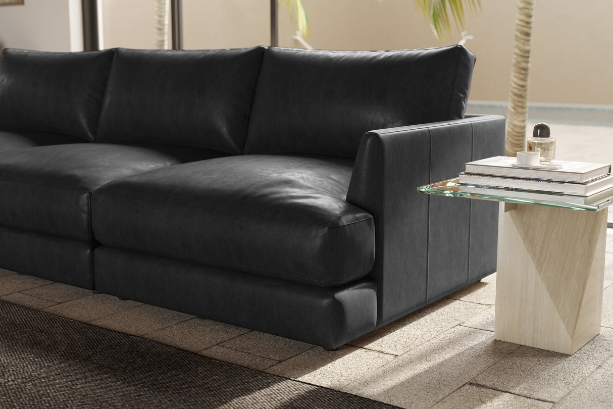 Serena Leather Corner Sectional Sofa