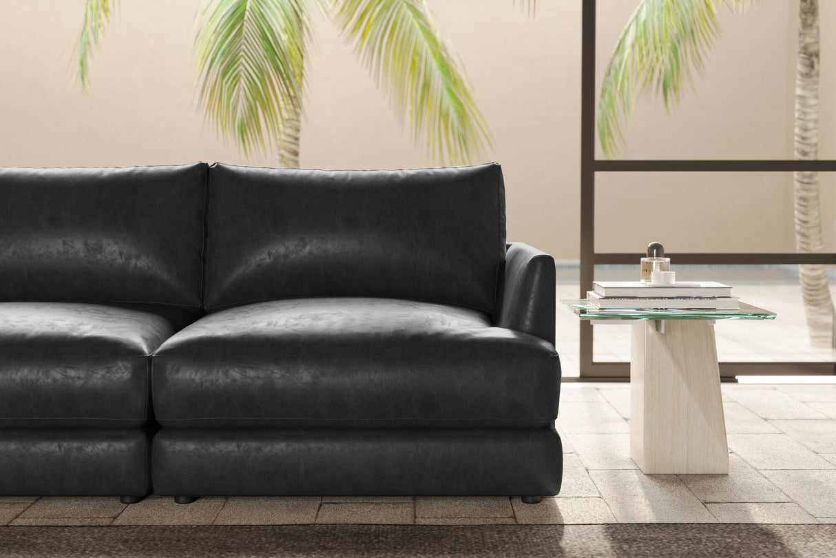 Serena Leather Corner Sectional Sofa