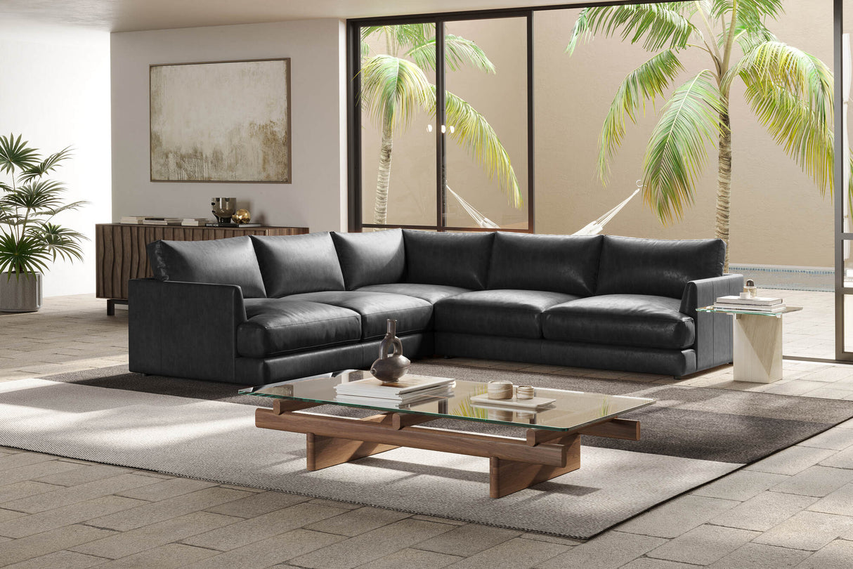 Serena Leather Corner Sectional Sofa
