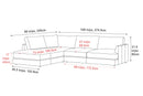 Valencia Serena Leather 2-Piece Left Bumper Chaise Sectional Sofa, Beige