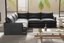 Valencia Serena Leather L-Shape Sectional Sofa, Black