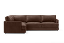Valencia Serena Leather L-Shape Sectional Sofa, Brown