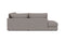 Valencia Serena Leather 2-Piece Left Bumper Chaise Sectional Sofa, Light Grey
