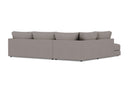 Valencia Serena Leather 2-Piece Left Bumper Chaise Sectional Sofa, Light Grey