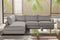 Valencia Serena Leather 2-Piece Left Bumper Chaise Sectional Sofa, Light Grey