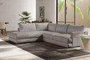 Valencia Serena Leather 2-Piece Left Bumper Chaise Sectional Sofa, Light Grey