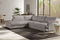 Valencia Serena Leather 2-Piece Left Bumper Chaise Sectional Sofa, Light Grey