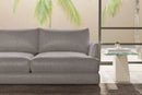 Valencia Serena Leather 2-Piece Left Bumper Chaise Sectional Sofa, Light Grey