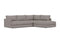 Valencia Serena Leather 2-Piece Right Bumper Chaise Sectional Sofa, Light Grey